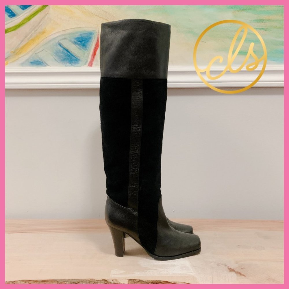 Brown's Leather/Suede Square Toe Boots